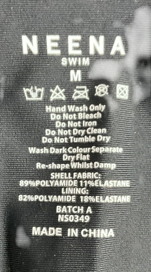 NEENA SWIM Black Cut Out One- Piece Swimsuit UK M