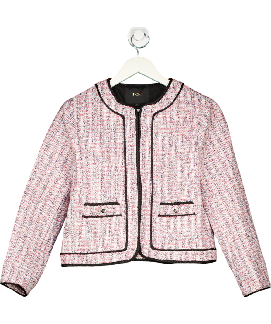 Maje Pink Short Tweed Jacket UK 8