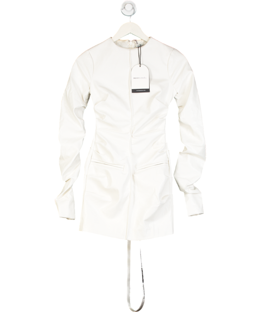 Mistress Rocks White Vegan Leather Mini Dress UK XS