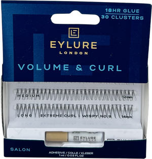 Eylure Volume & Curl Cluster Lashes Wispy No.9 adhesive 1ml