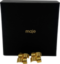 Maje Metallic Square Studded Woven Earrings