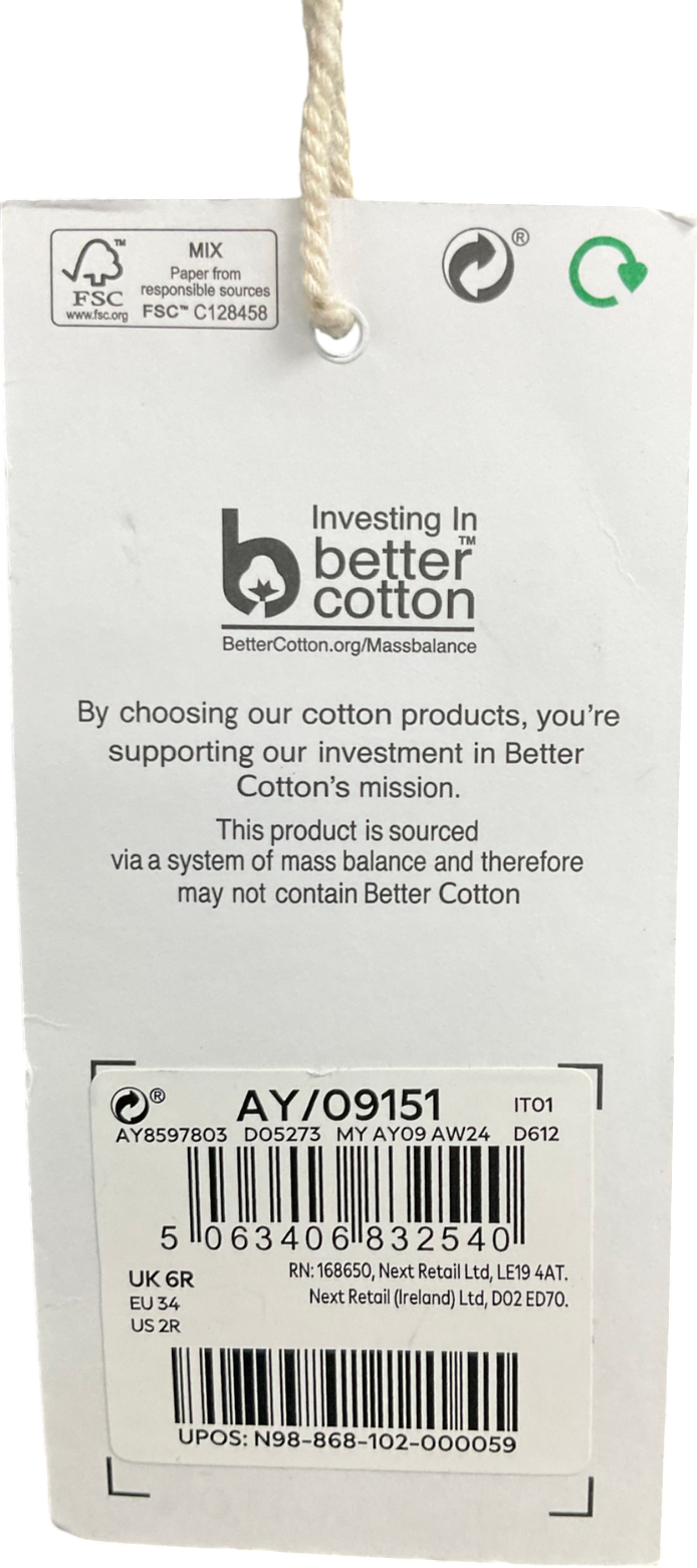 Next Blue Straight Leg Mid Rise Jeans UK 6