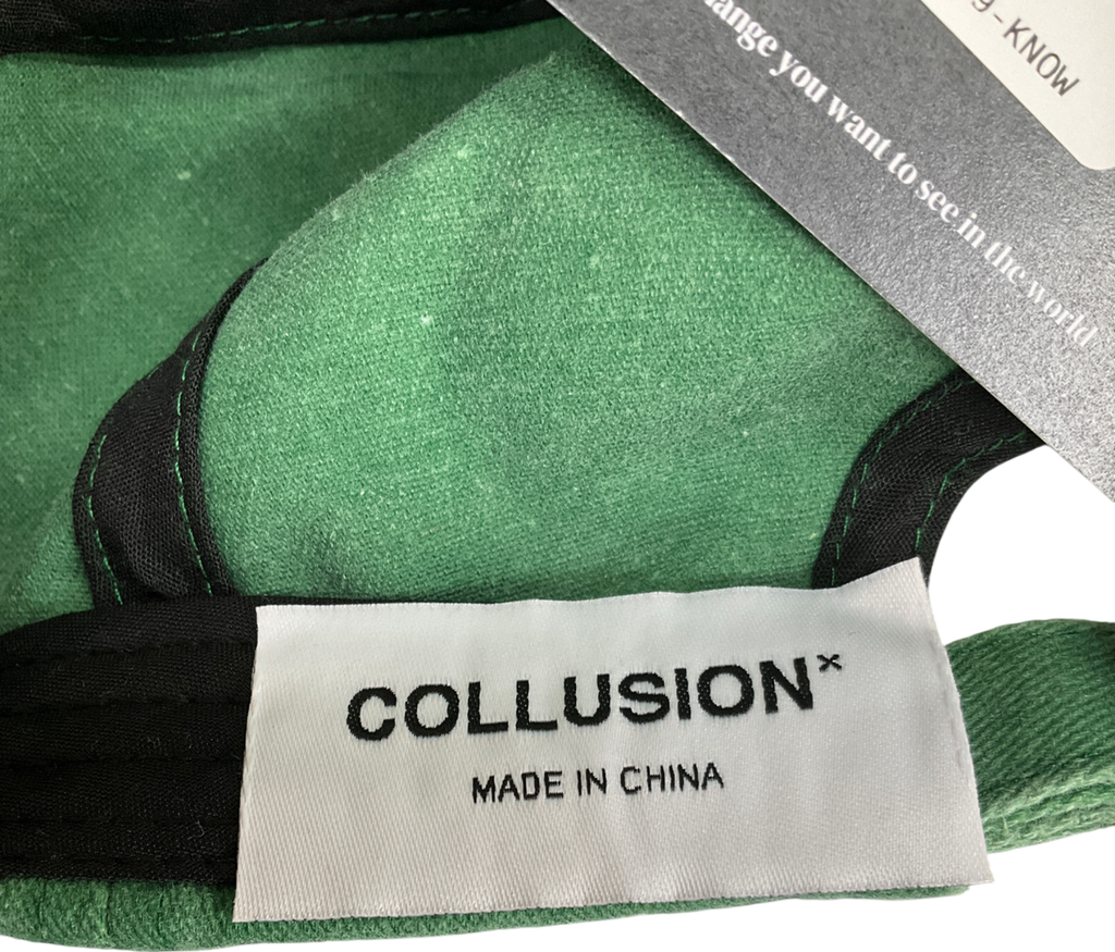 Collusion Sporty Star Embroidery Cap In Green One Size
