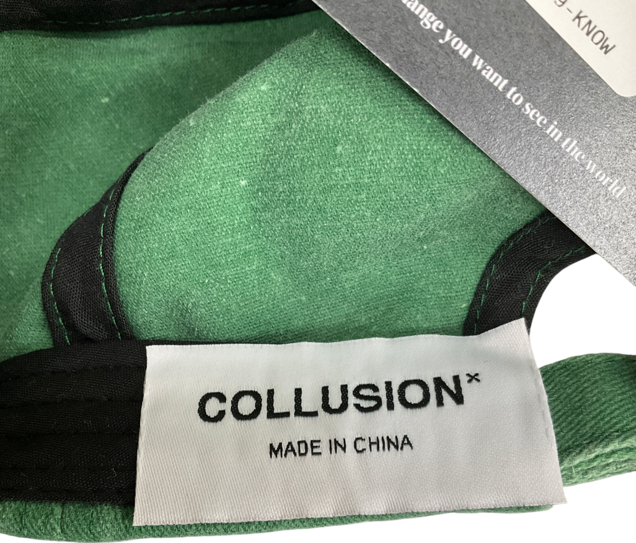Collusion Sporty Star Embroidery Cap In Green One Size