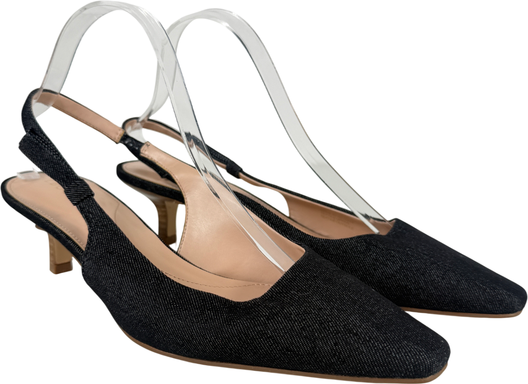 Talbots Blue Tabitha Denim Slingback Court Shoes UK 7.5 EU 40.5