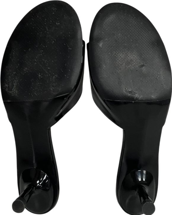 Charles & Keith Patent Slant Heel Mules - Black Patent UK 5 EU 38 👠