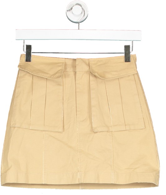 ZARA Nude Tan Utility Mini Skirt UK XS