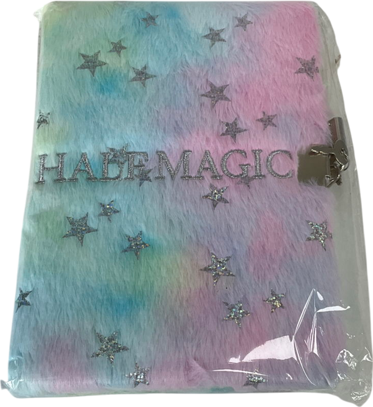 Multicoloured Glitter Star Plush Diary One Size