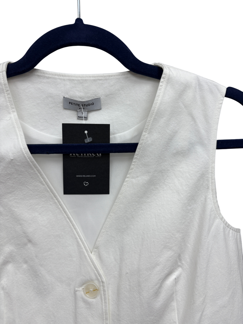 Petite Studio NYC White Bridgett Vest Waistcoat UK S