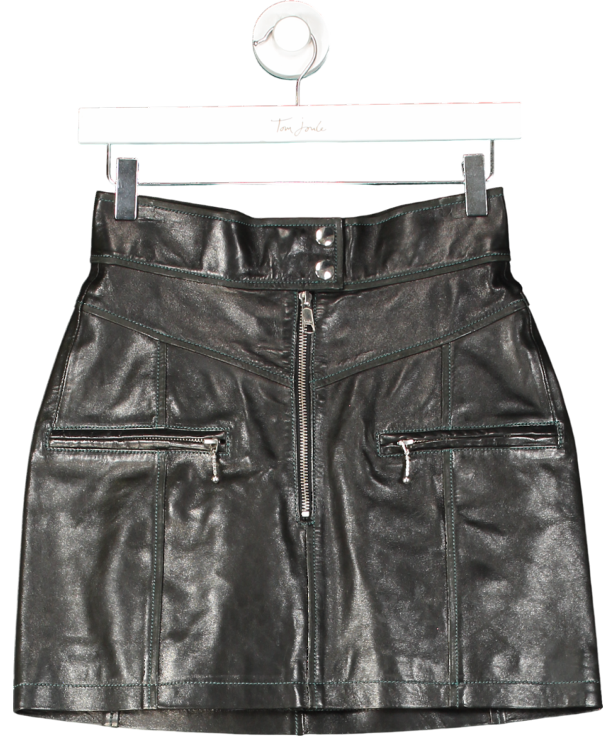 Millie Mackintosh Black High Waisted Leather Skirt UK 10