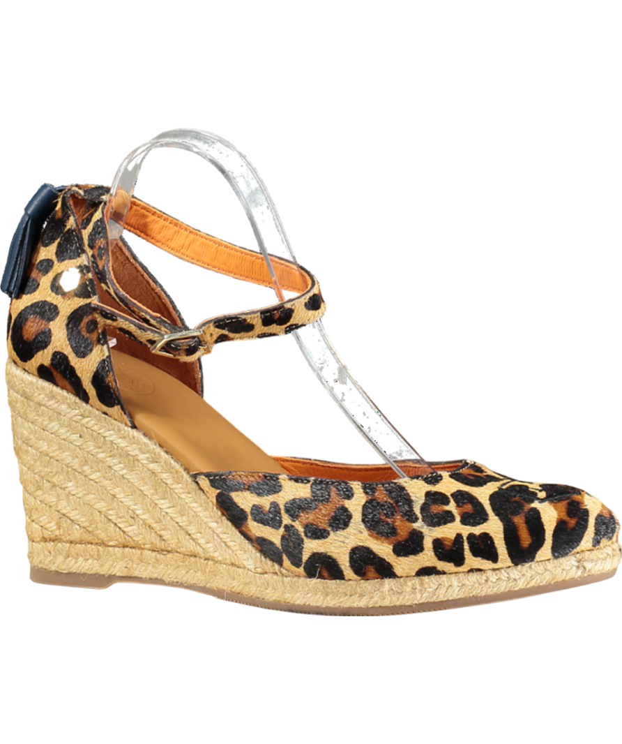 Fairfax & Favor Beige Monaco Wedge Sandals UK 8 EU 41 👠