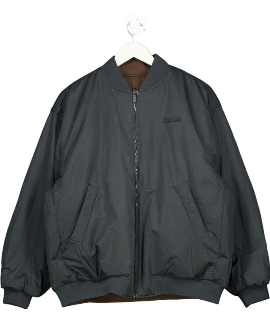 T/ALA Black / Brown Reversible Bomber Oversized Woven Jacket UK S