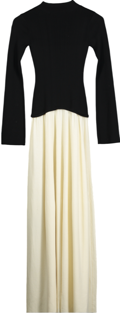 Solid & Striped Black Soglio Dress Ecru / Noir UK XS