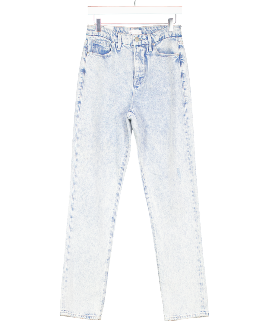 Good American Blue Light Wash Straight Leg Jean UK XS