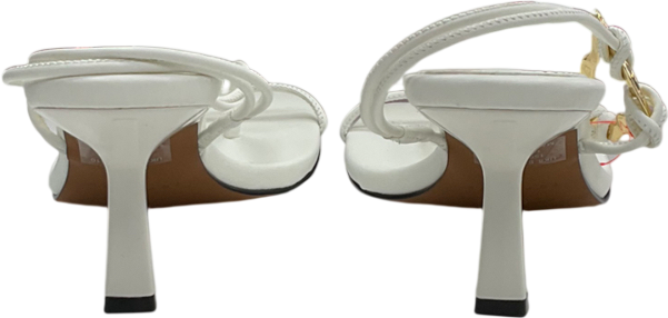 Topshop White Nova Strappy Mid Heeled Sandal With Hardware UK 8 EU 41