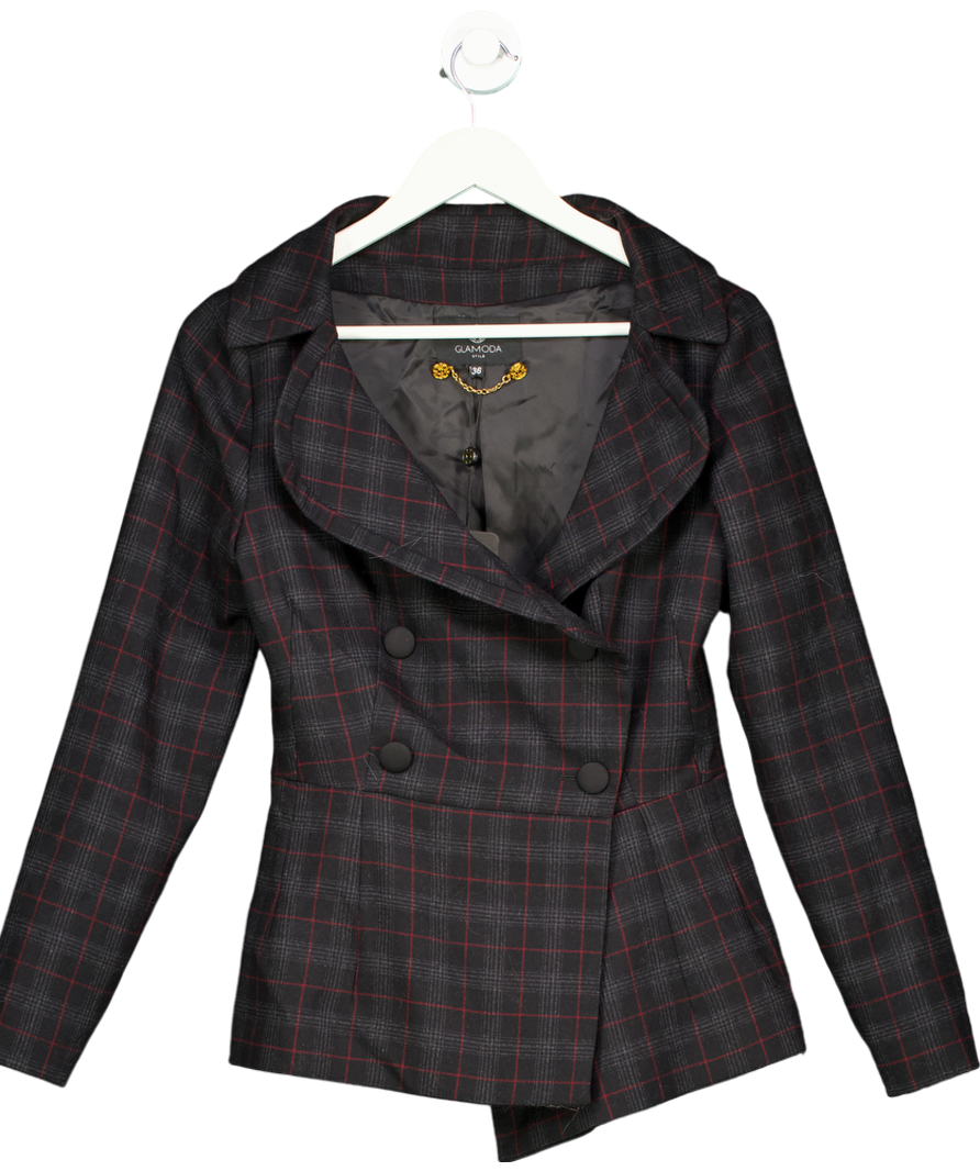 Glamoda Grey Checked Blazer UK 6