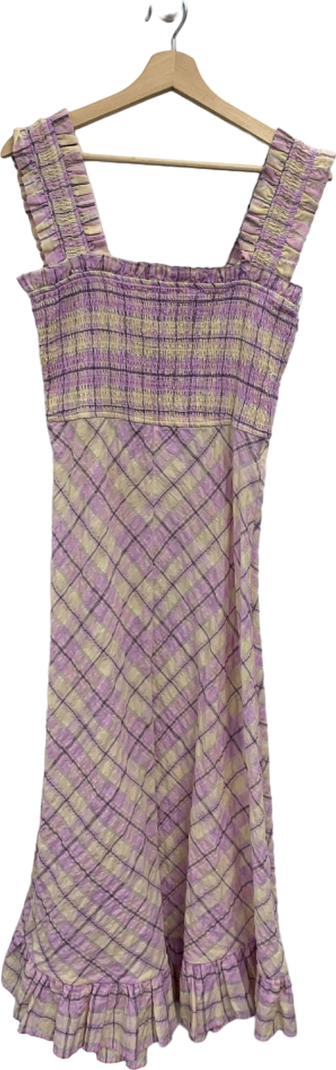Ganni Purple Plaid Dress UK 10