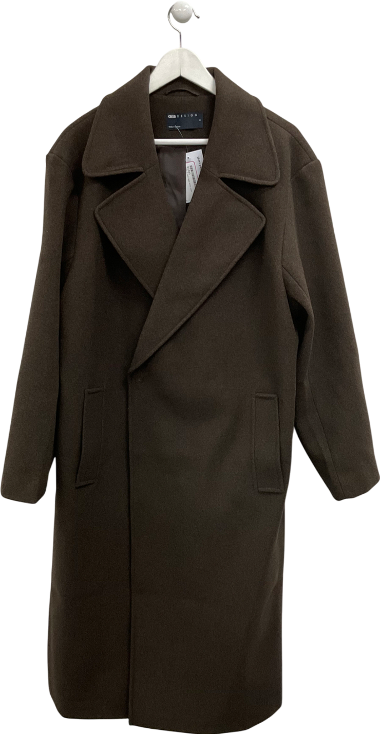 ASOS Brown Single Breasted Overcoat UK M