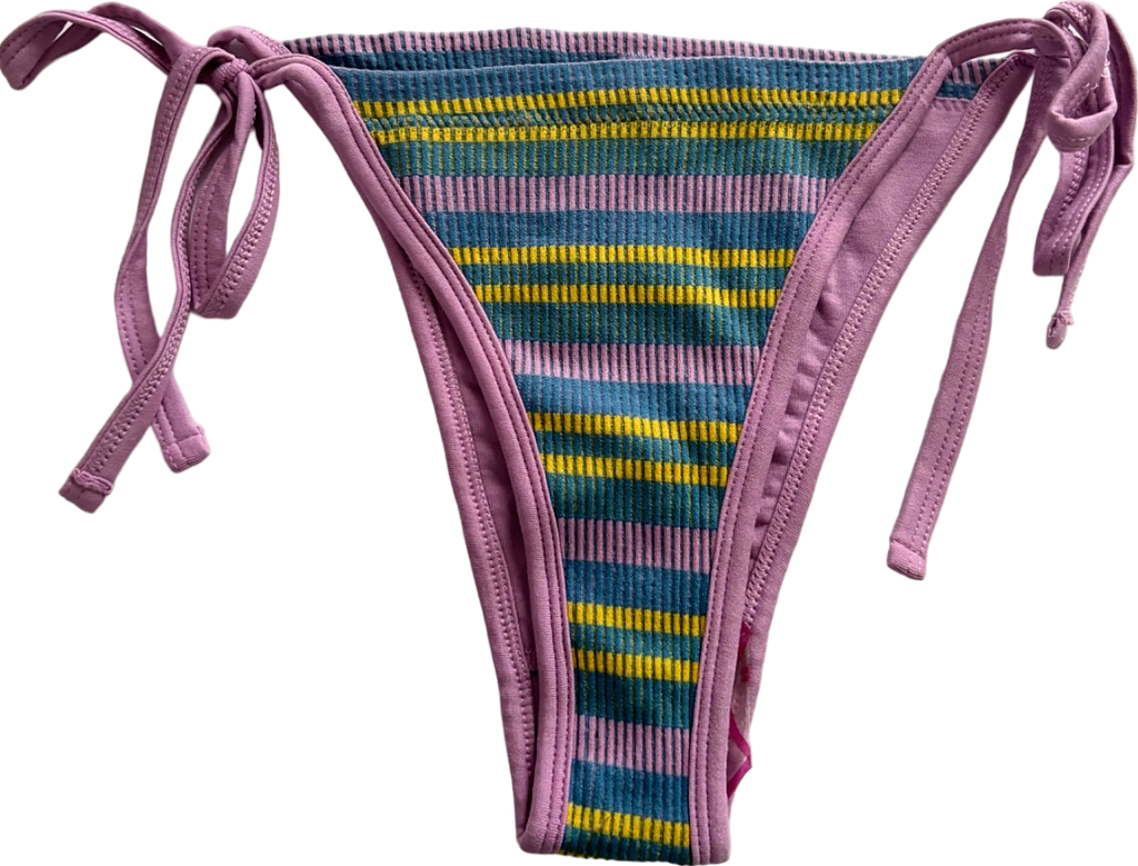 Out from Under Pink Multi-Stripe Bikini Bottoms UK M