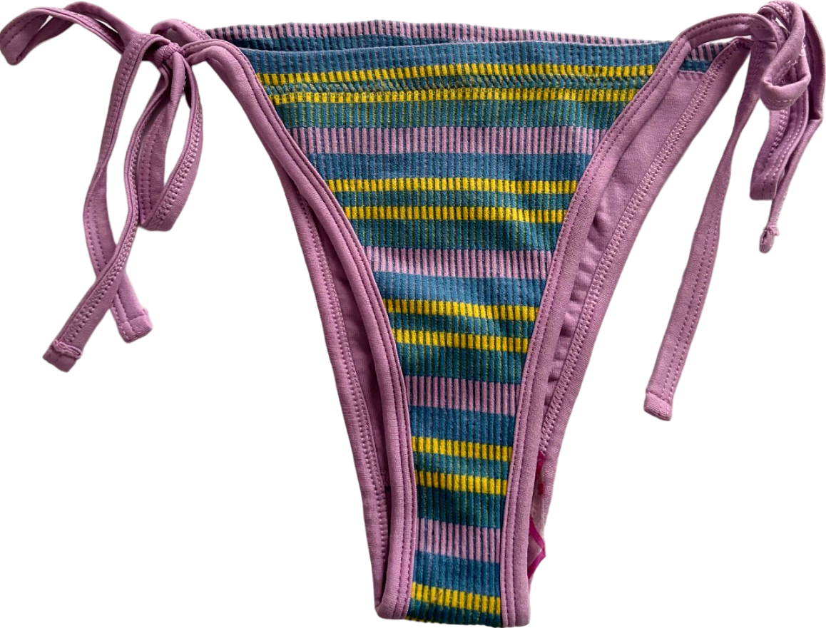 Out from Under Pink Multi-Stripe Bikini Bottoms UK M