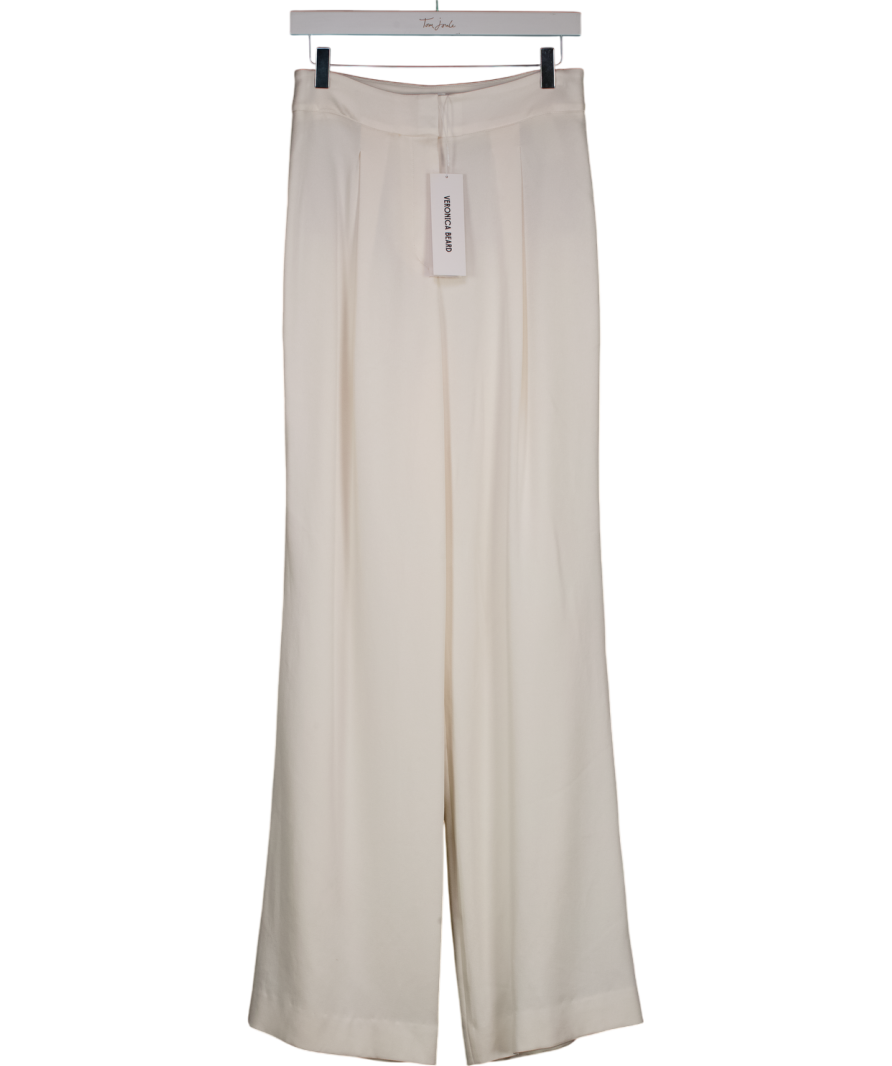 Veronica Beard White Robinne Wide-leg Trousers US4 UK 8