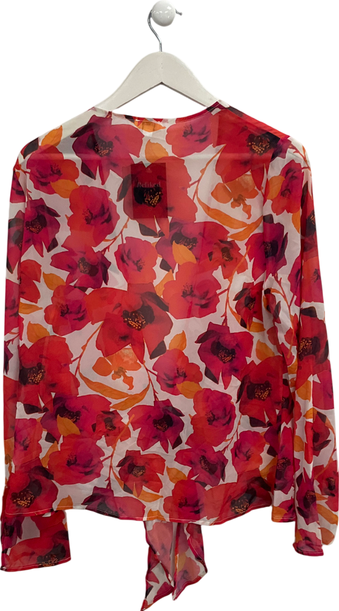 SLA the label Red Tie Up Poppy Top UK S/M