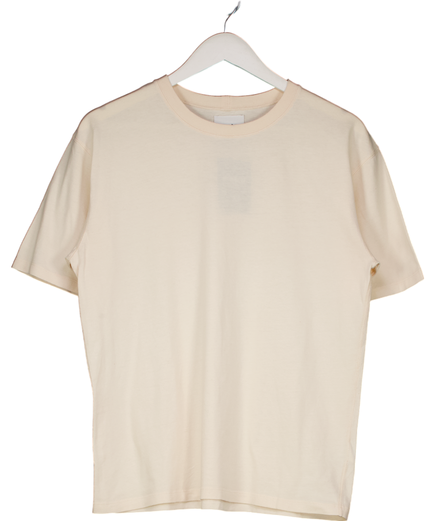 Drake's 100% Cotton Cream Crew Neck T-shirt UK M