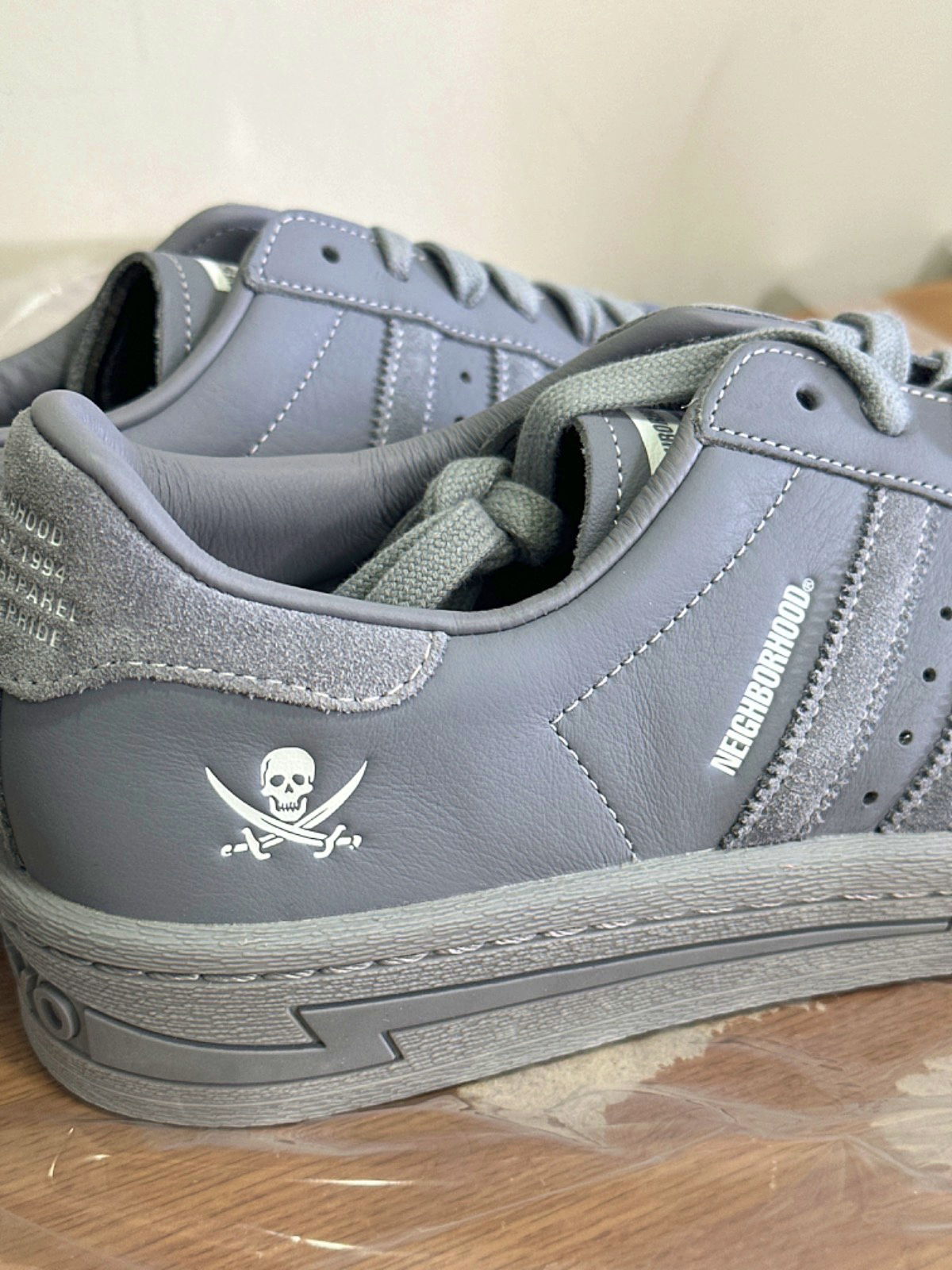 Adidas Grey X Neighborhood Superstar Sneakers UK 10