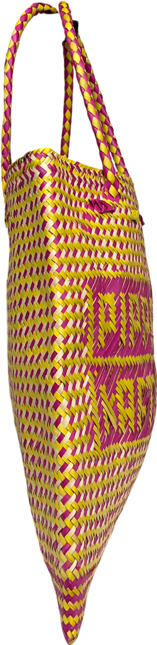 pippa holt Pink Straw Tote Bag
