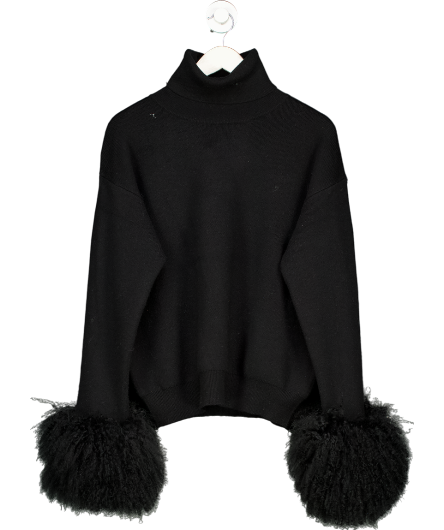 Twenty Fall Black Feather Cuff Jumper One Size