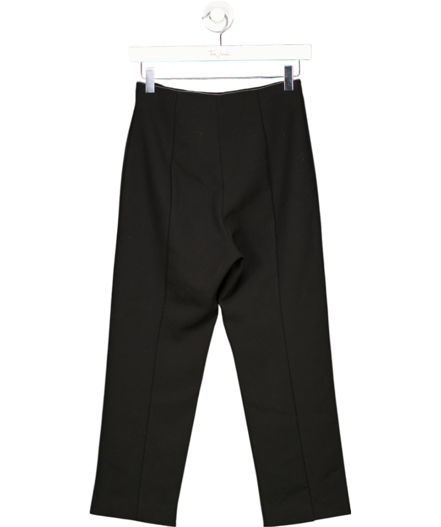 Uterque Black Contrast Stitch Cropped Trousers UK XS