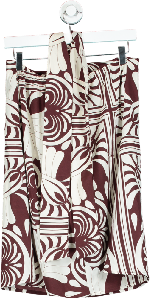 Boohoo Brown and White Strapless Mini Dress UK 10