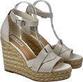 STEVE MADDEN Ivory White High Wedge Sandals UK 6 EU 39 👠