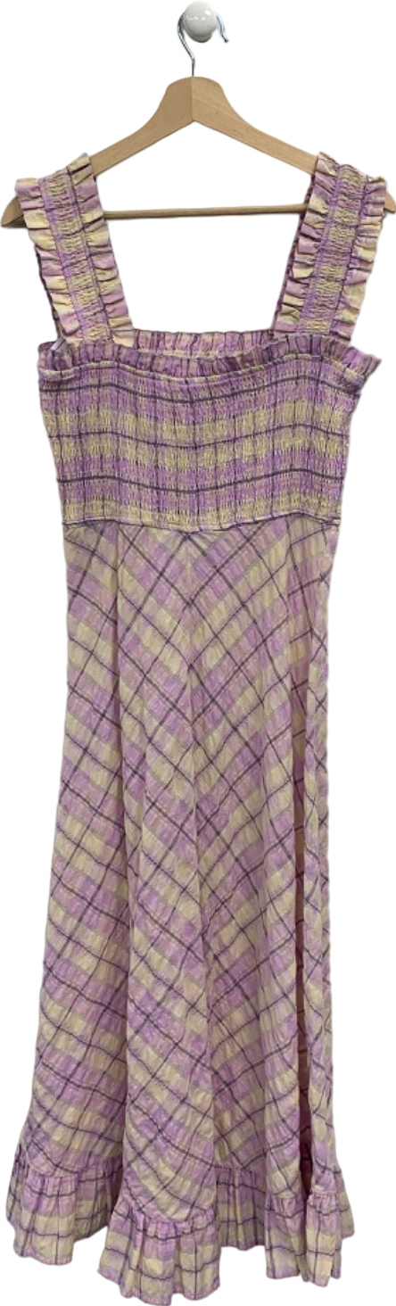 Ganni Purple Plaid Dress UK 10