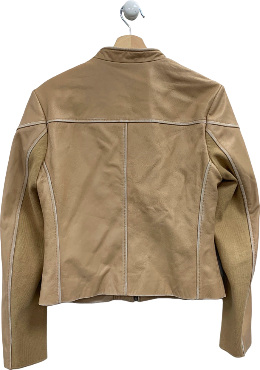 LaMarque Beige HIRA Leather Jacket UK M