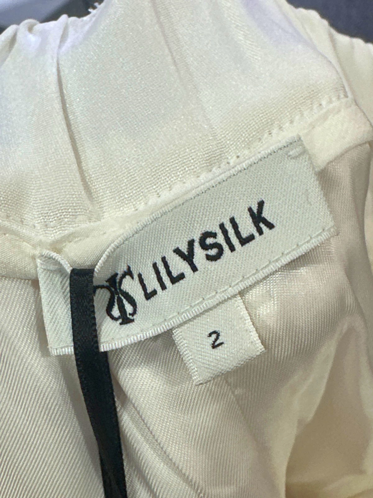 Lilysilk Ivory Wide-Leg Trousers UK 6