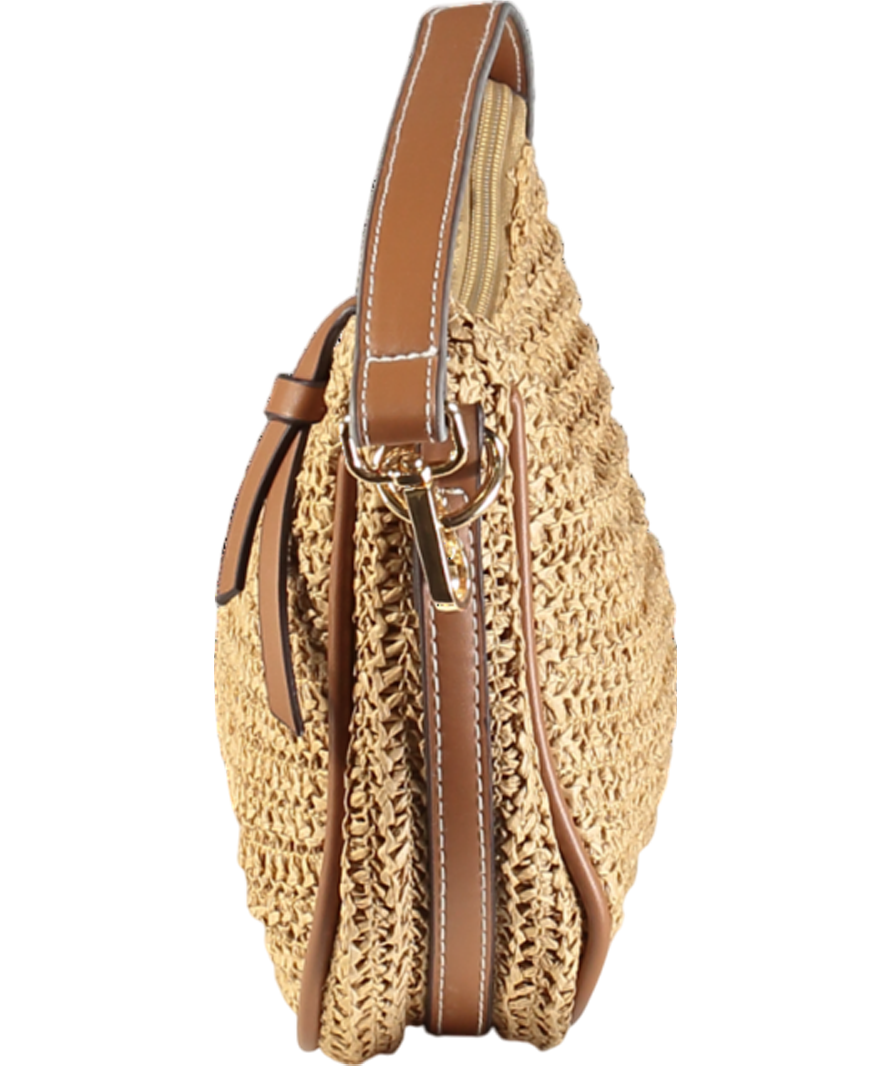 lefties Beige Natural Effect Shoulder Bag
