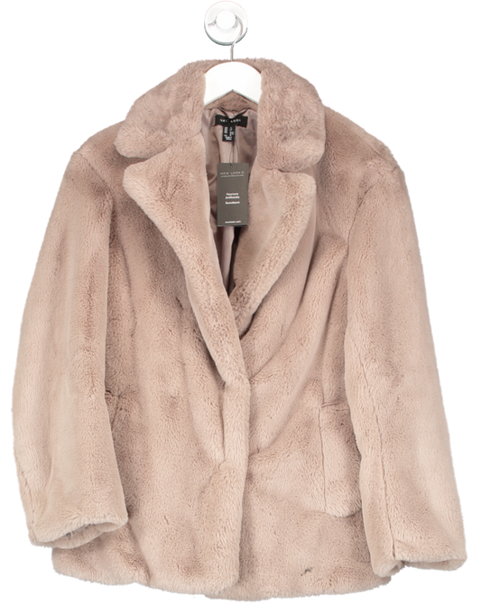 New Look Beige Faux Fur Jacket BNWT UK 8