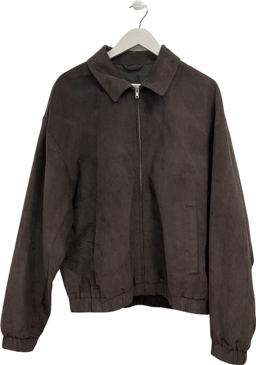 ASOS Brown Oversized Cord Harrington Jacket UK L