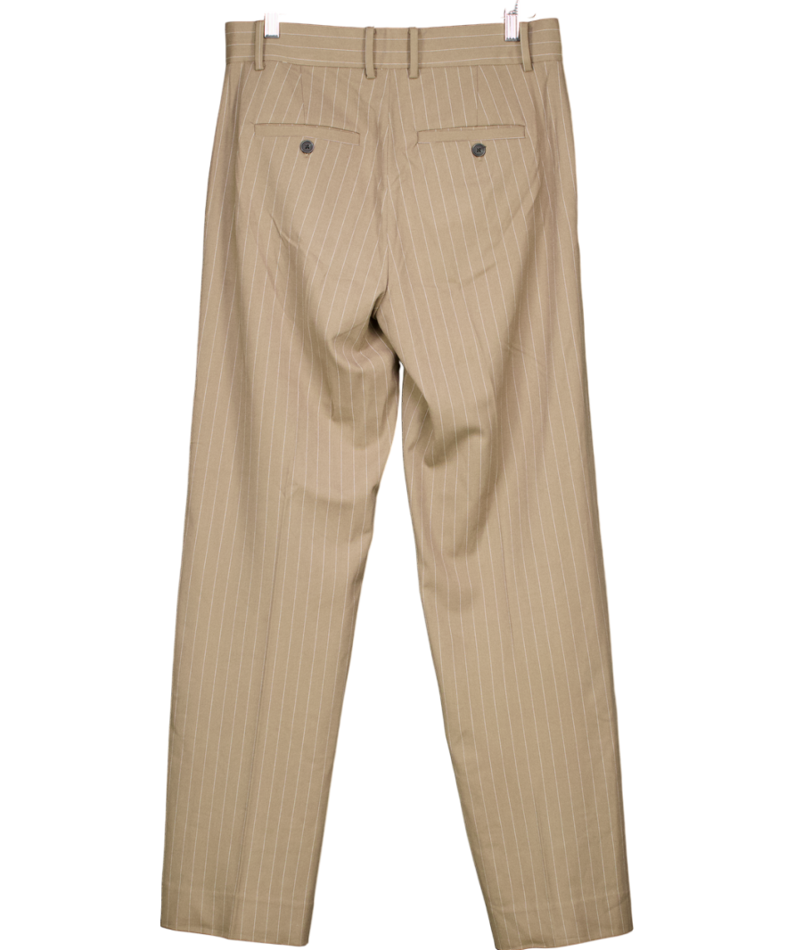 Karen By Simonsen Beige Pinstripe Straight Leg Trousers UK 10