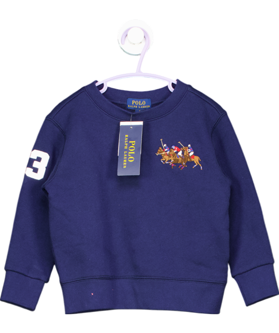 Polo Ralph Lauren Blue Polo Players Embroidered Sweatshirt 2 Years