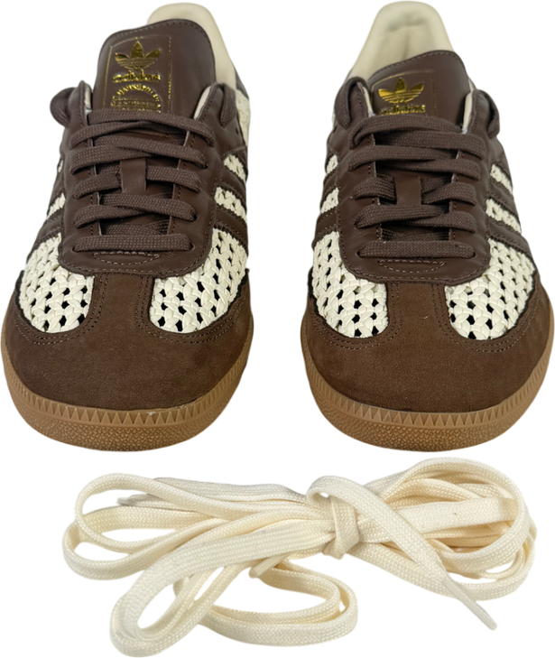 ADIDAS Brown Samba Of Woven Leather Trainers UK 10 EU 44