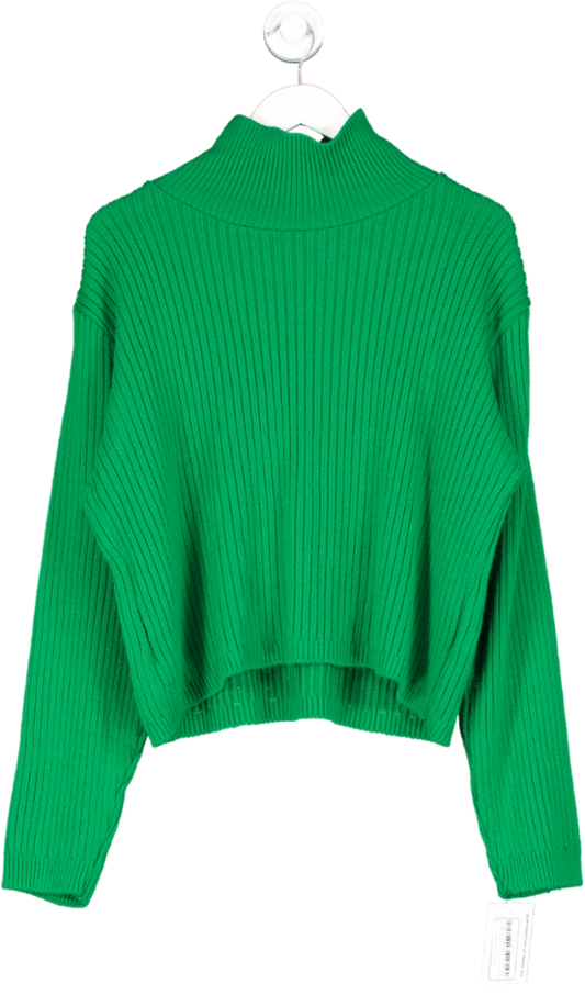 In The Style Green Ribbed Roll Neck Jumper UK 24