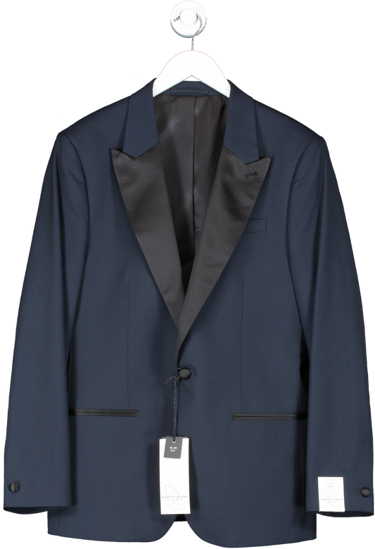 River Island Blue Slim Fit Tuxedo Jacket UK 42" CHEST