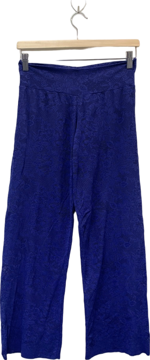Suggest Royal Blue Lace Wide-Leg Trousers Size UK 8