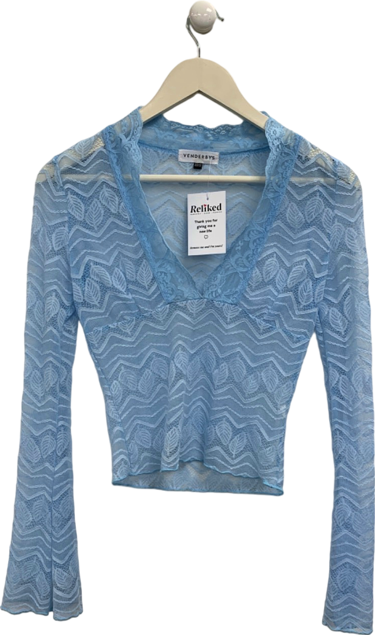 Venderby's Blue Lace Long Sleeve Top UK XS/S