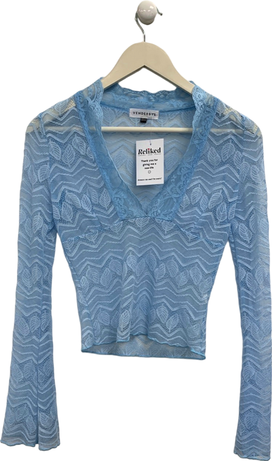 Venderby's Blue Lace Long Sleeve Top UK XS/S