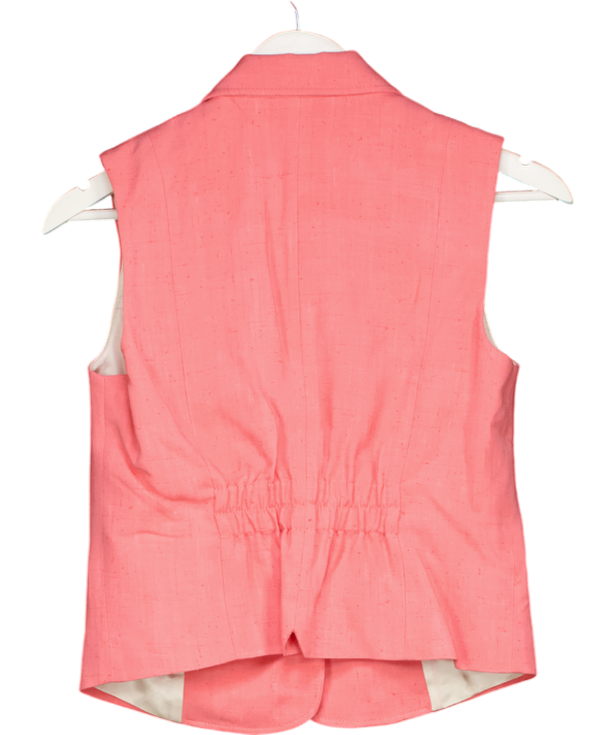 ME + EM Pink Lightweight Tailored Sleeveless Crop Jacket UK 8