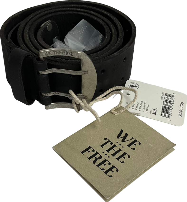 Free People Black Wtf Double Cross Belt UK M/L