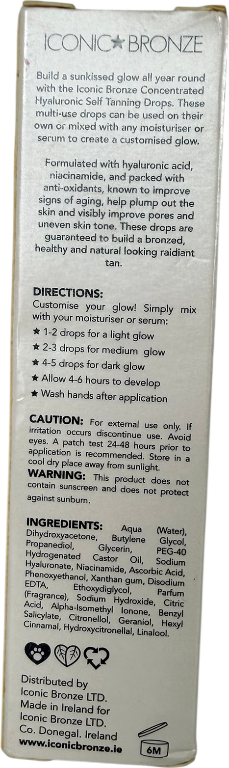 Iconic Bronze Hyaluronic Self Tanning Drops 30g